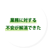 業務に対する不安が解消できた